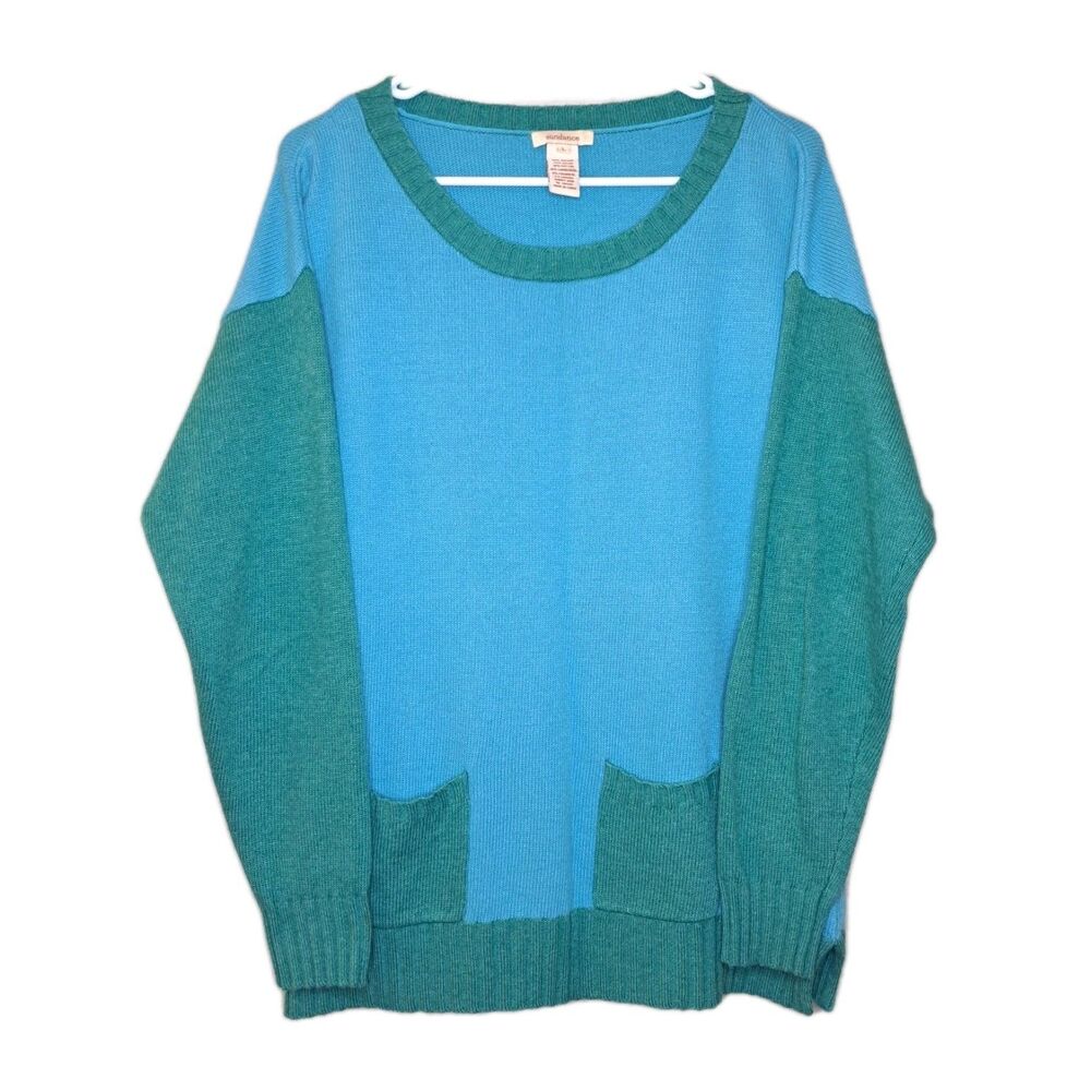 Sundance Women Sweater Cashmere And Wool Blend Size L Two Tone With Pockets